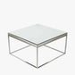 Elysee Mirrored Glass and Silver Metal Square Coffee Table