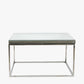 Elysee Mirrored Glass and Silver Metal Square Coffee Table