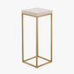 Madison Beige Granite and Burnished Gold Metal Tall Square Side Table