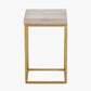 Madison Beige Granite and Burnished Gold Metal Square Side Table