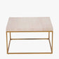 Madison Beige Granite and Burnished Gold Metal Square Coffee Table