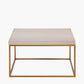 Madison Beige Granite and Burnished Gold Metal Square Coffee Table