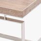 Evelyn Natural Antique Finish Mango Wood and Silver Metal Coffee Table