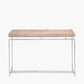 Evelyn Natural Antique Finish Mango Wood and Silver Metal Console Table