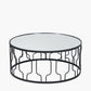Caprisse Mirrored Glass and Graphite Metal Coffee Table