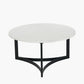 Hendrick White Marble and Black Metal Coffee Table