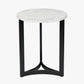 Hendrick White Marble and Black Metal Side Table