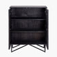 Verde Black Mango Wood and Stone Veneer 2 Door Bar Cabinet