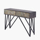Verde Black Mango Wood and Stone Veneer 2 Drawer Console Table