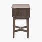Raie Dark Brown Ribbed Oak and Pine Wood 1 Drawer Unit