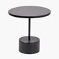 Enzo Black Marble and Black Metal Cylinder Base Coffee Table