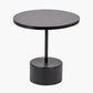Enzo Black Marble and Black Metal Cylinder Base Coffee Table