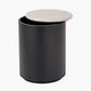 Remy White Marble Effect and Black Metal Storage Side Table