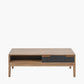 Gio Black and Natural Acacia Wood 2 Drawer Coffee Table