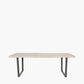 Marca Sand Wash Acacia Wood and Black Metal 8 Seater Dining Table