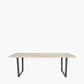 Marca Sand Wash Acacia Wood and Black Metal 8 Seater Dining Table