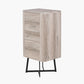 Ukiah Grey Oak Veneer and Black Metal 5 Drawer Tall Unit