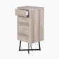 Ukiah Grey Oak Veneer and Black Metal 5 Drawer Tall Unit