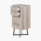 Ukiah Grey Oak Veneer and Black Metal 5 Drawer Tall Unit