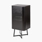 Ukiah Black Ash Veneer and Black Metal 5 Drawer Tall Unit