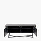 Ukiah Black Ash Veneer and Black Metal 2 Door Low Unit