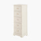Croft Linen Pine Wood 5 Drawer Tall Unit