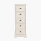 Croft Linen Pine Wood 5 Drawer Tall Unit