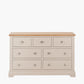 Fairford Parchment White Pine and Oak Wood 7 Drawer Unit