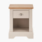 Fairford Parchment White Pine and Oak Wood 1 Drawer Unit