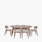 Elias Dark Ash Wood Retro Dining Table and 6 Chairs
