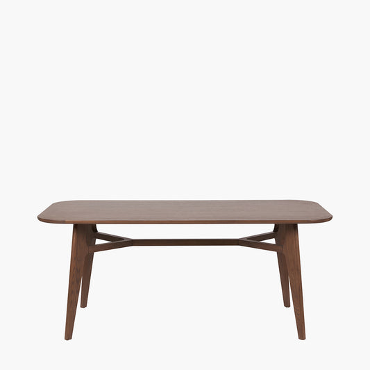 Elias Dark Ash Wood Retro Dining Table