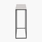 Kalani White Marble and Black Metal Rectangular Console Table