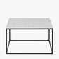 Kalani White Marble and Black Metal Square Coffee Table