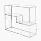 Aleandra Clear Glass and Silver Metal Console Table
