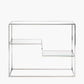 Aleandra Clear Glass and Silver Metal Console Table