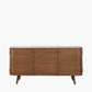 Elias Dark Ash Wood Retro 3 Door Sideboard