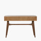 Elias Dark Ash Wood Retro 2 Drawer Console Table