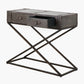 Adriano Peppercorn Leather Console Table