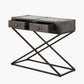Adriano Peppercorn Leather Console Table