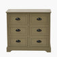 Croft Olive Pine Wood 6 Drawer Unit