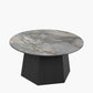 Myana Jade Marble Effect and Dark Brown Oak Veneer Coffee table