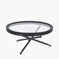 Elwood Clear Glass and Black Fir Wood Effect Coffee Table