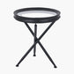 Elwood Clear Glass and Black Fir Wood Effect Side Table
