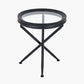 Elwood Clear Glass and Black Fir Wood Effect Side Table