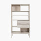 Gio White Sand Acacia Wood 2 Drawer, 7 Niche Shelf Unit