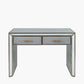 Brindisi Grey Velvet, Antique Metal and Mirror Console Table