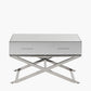 Rocco Mirrored Glass and Silver Metal Coffee Table