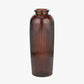 Pecan Brown Recycled Glass Ribbed Vase Tall