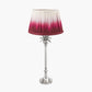 Trafalgar Nickel Metal Palm Tree Table Lamp Base with Scallop 30cm Red Ombre Soft Pleated Tapered Lampshade