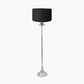 Trafalgar Nickel Metal Palm Tree Floor Lamp Base with Harry 45cm Black Cotton Mix Cylinder Lampshade